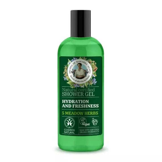 Babushka Agafia tusfürdő gél hidratáló és frissítő 5 mezei gyógynövénnyel 260ml