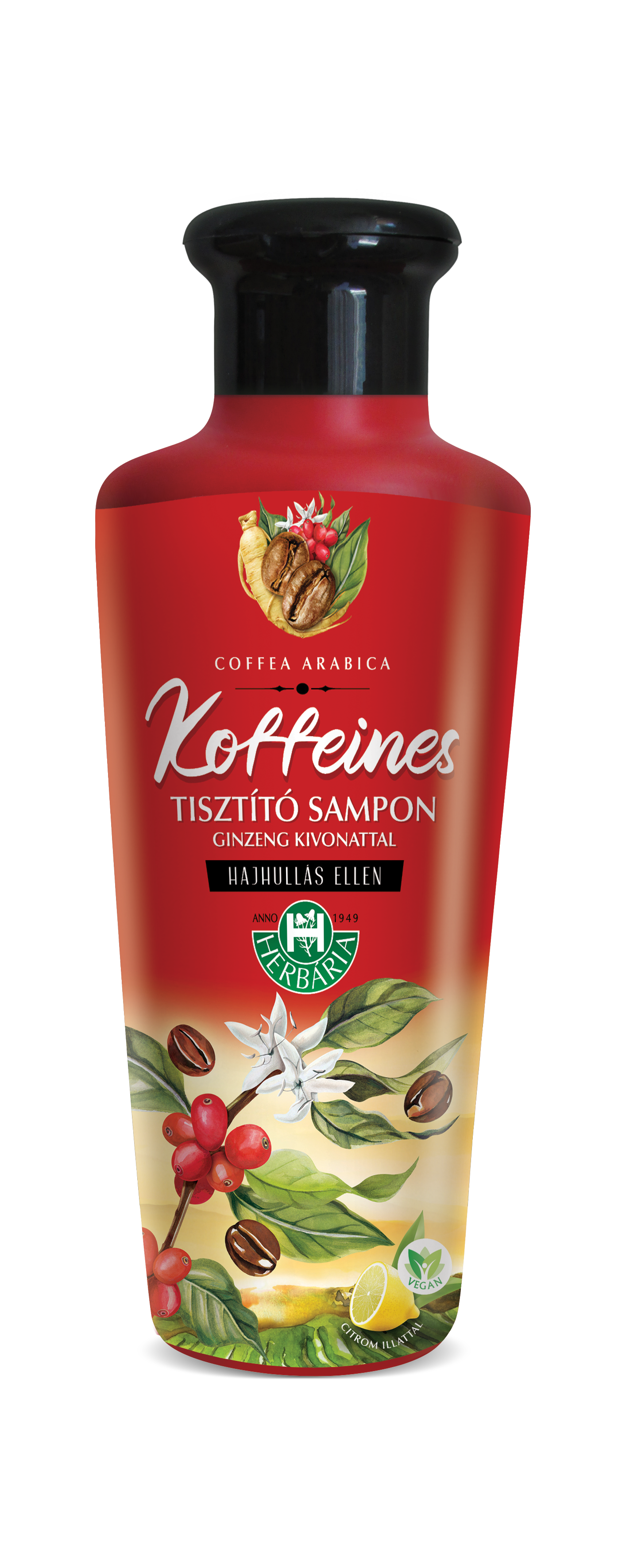 HERBÁRIA KOFFEINES Tísztító sampon Ginzeng kivonattal ( 250ml )