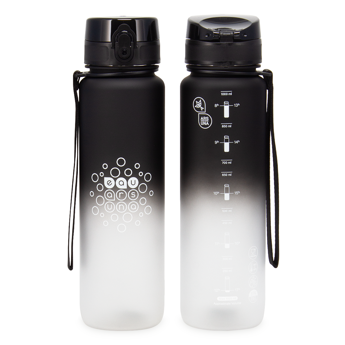 Ars Una BPA - mentes motivációs kulacs matt Black & White ( 1000ml )