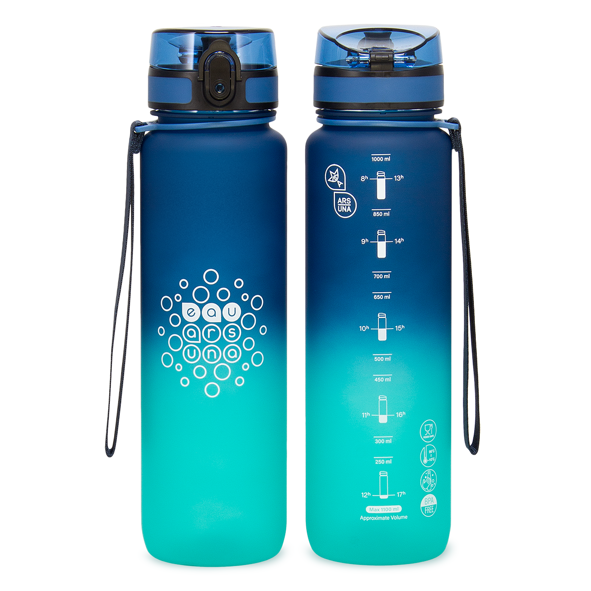 Ars Una BPA - mentes motivációs kulacs matt Dark Sea ( 1000ml )