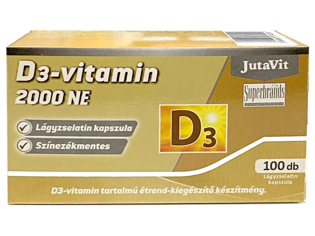 JutaVit D3-Vitamin 2000NE lágykapszula 100db