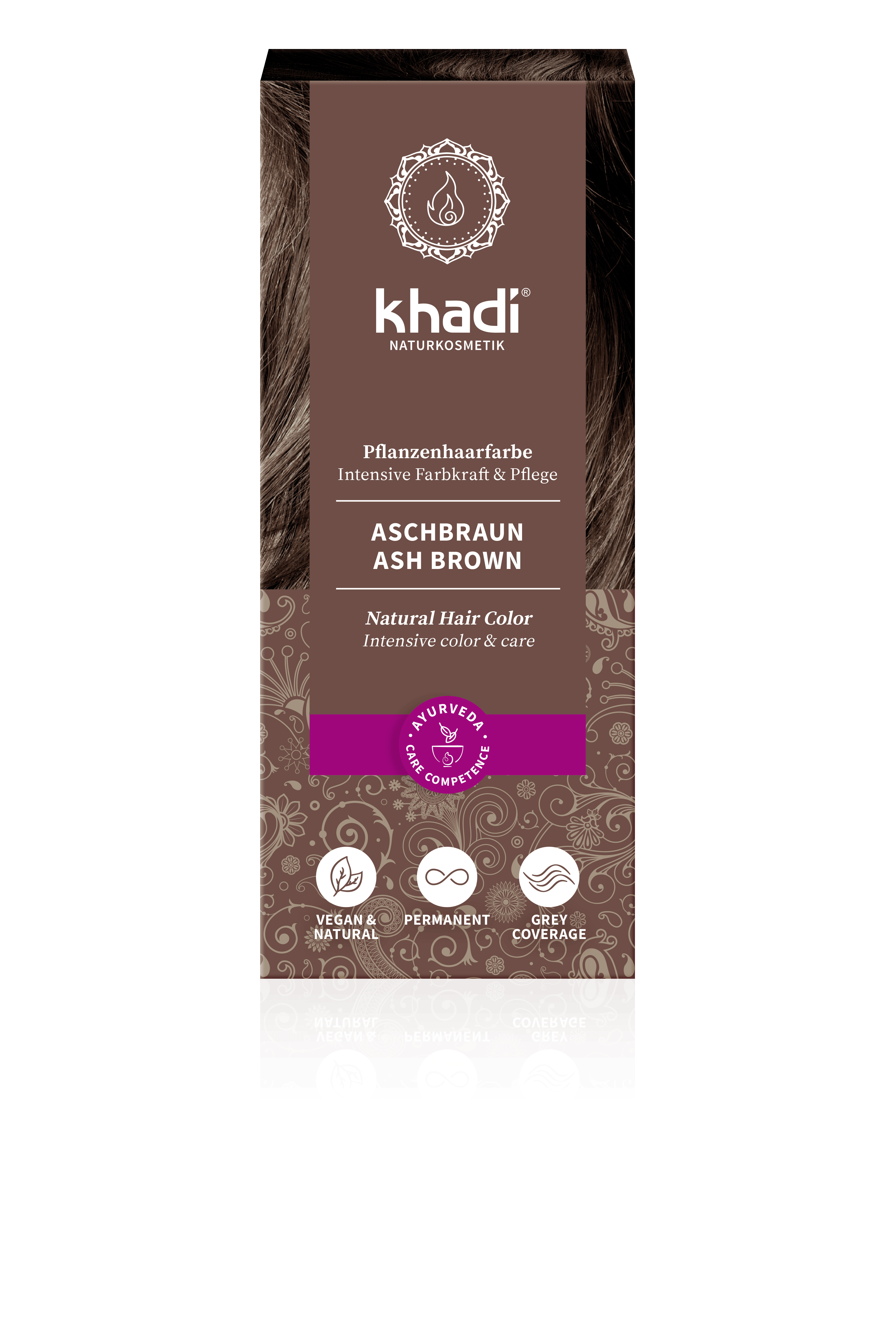 KHADI NÖVÉNYI HAJFESTÉK HAMVASBARNA 100g
