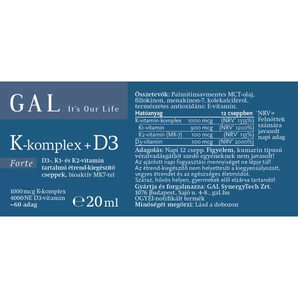 Gal Komplex+D3 Vitamin Csepp Forte
