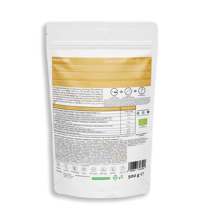 Nutriqa Bio Banán-Mesquite Vegán Proteinmix 500g