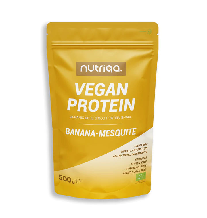Nutriqa Bio Banán-Mesquite Vegán Proteinmix 500g