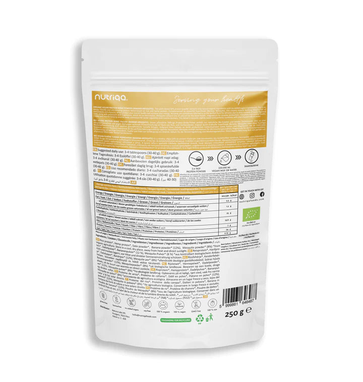 Nutriqa Bio Banán-Mesquite Vegán Proteinmix 250g