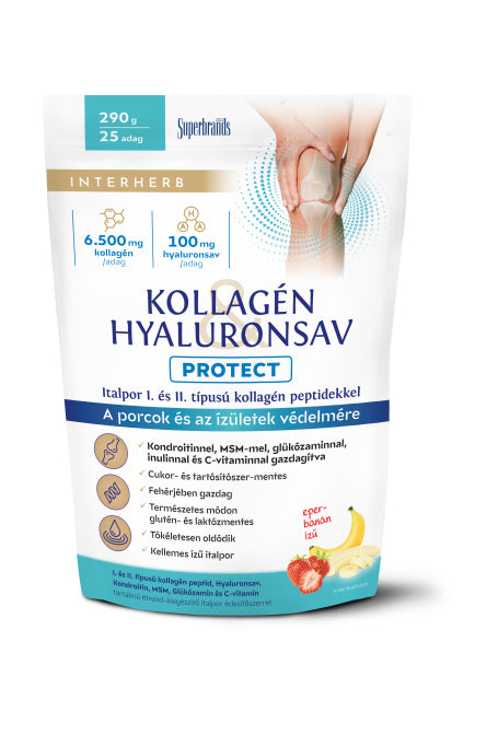 Interherb Kollagén&Hyaluronsav Porcépítő italpor PROTECT 290g