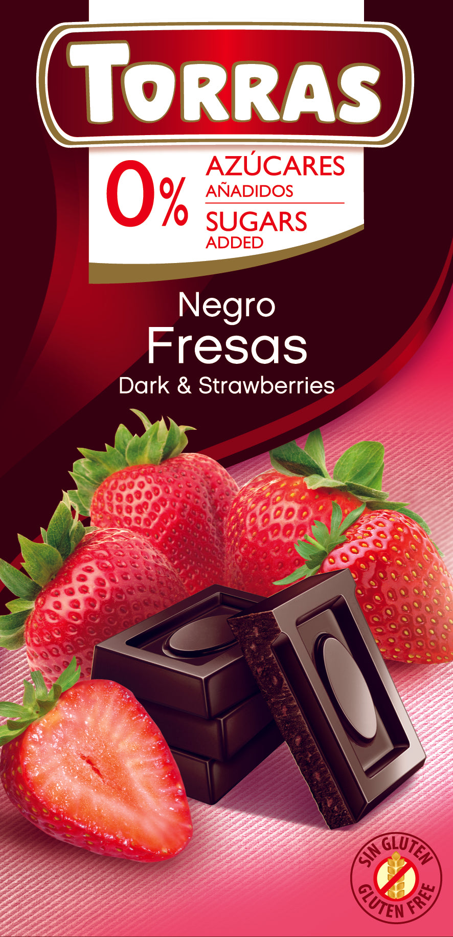 Torras Gluténmentes Étcsokoládé Eper Cukor Nélkül