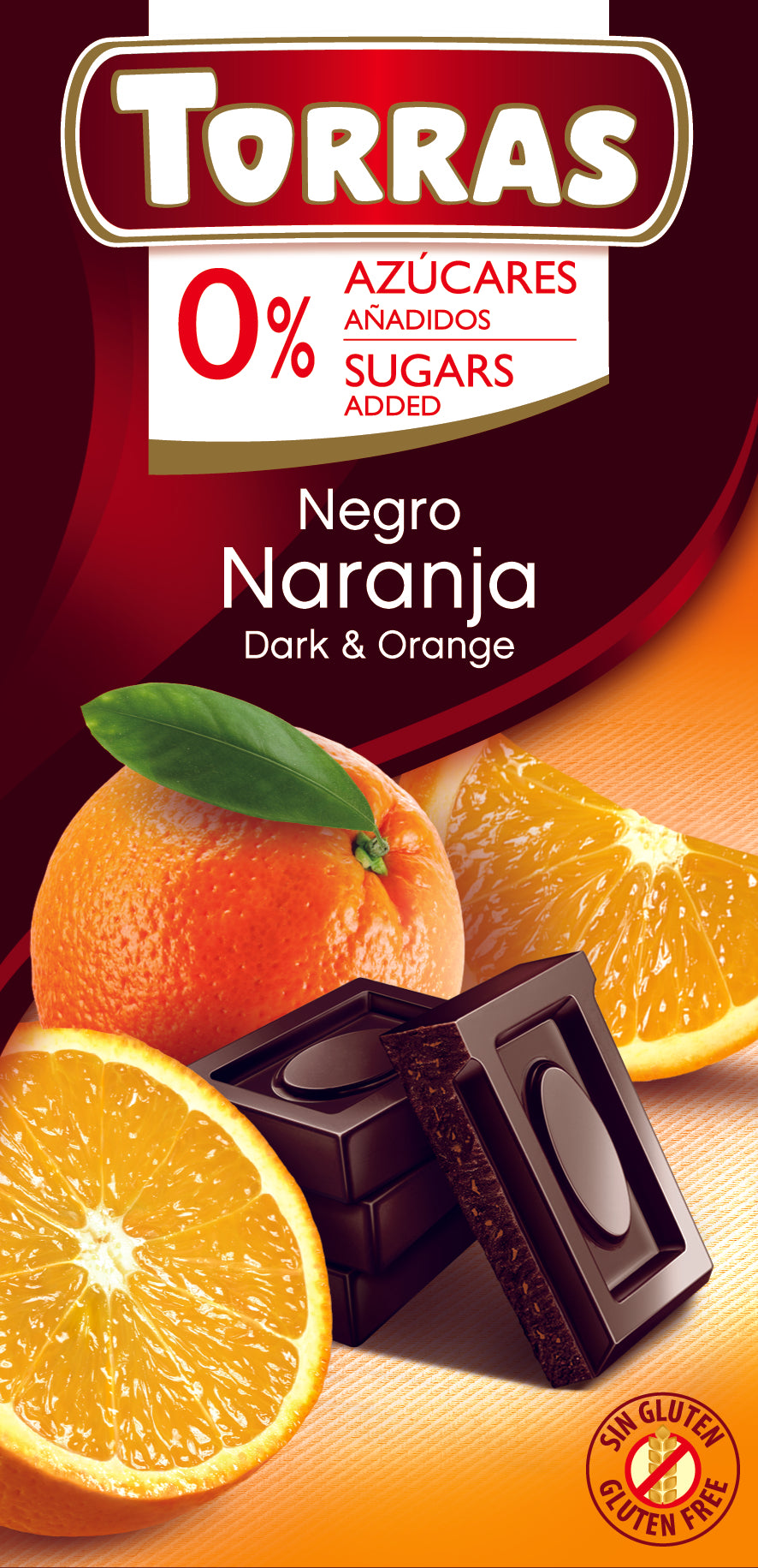 Torras Gluténmentes Étcsokoládé Narancs Cukor Nélkül 75g