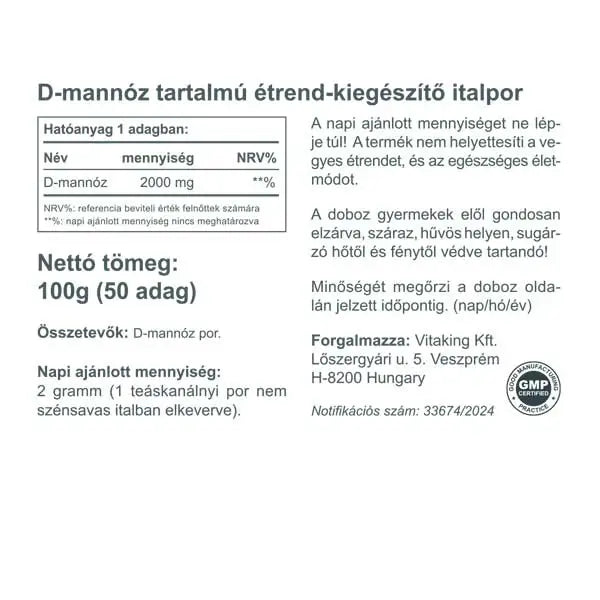 Vitaking D-mannose por 100g