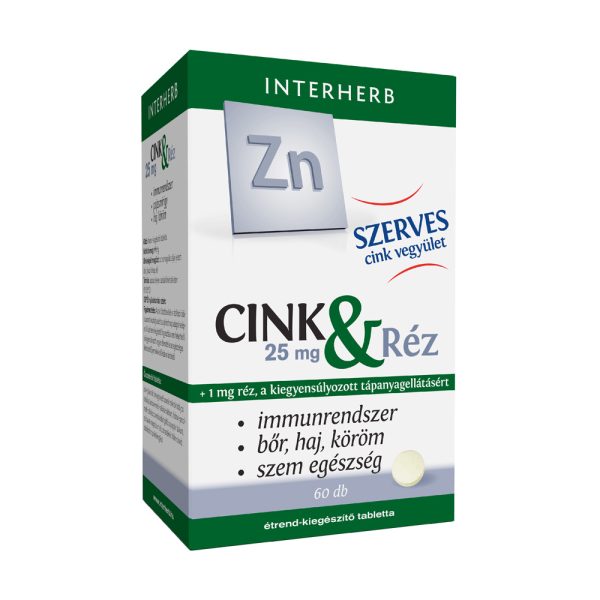 Interherb szerves cink & réz tabletta ( 60db )