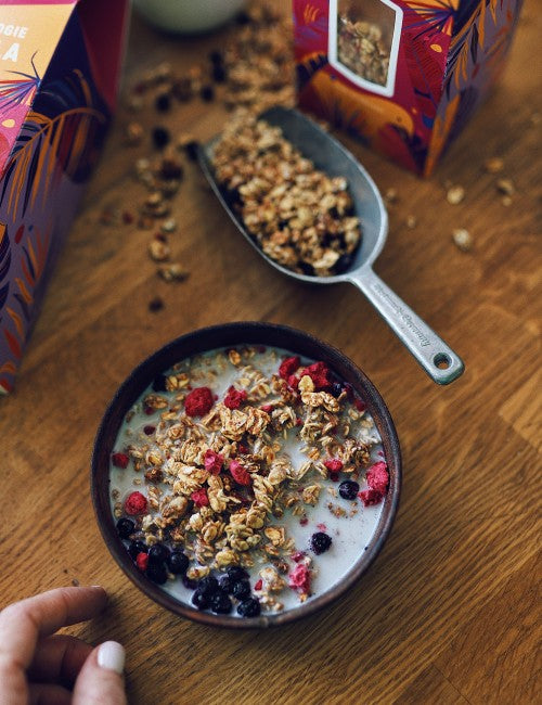 Hesters Life jungle boogie áfonyás-málnás granola 300 g