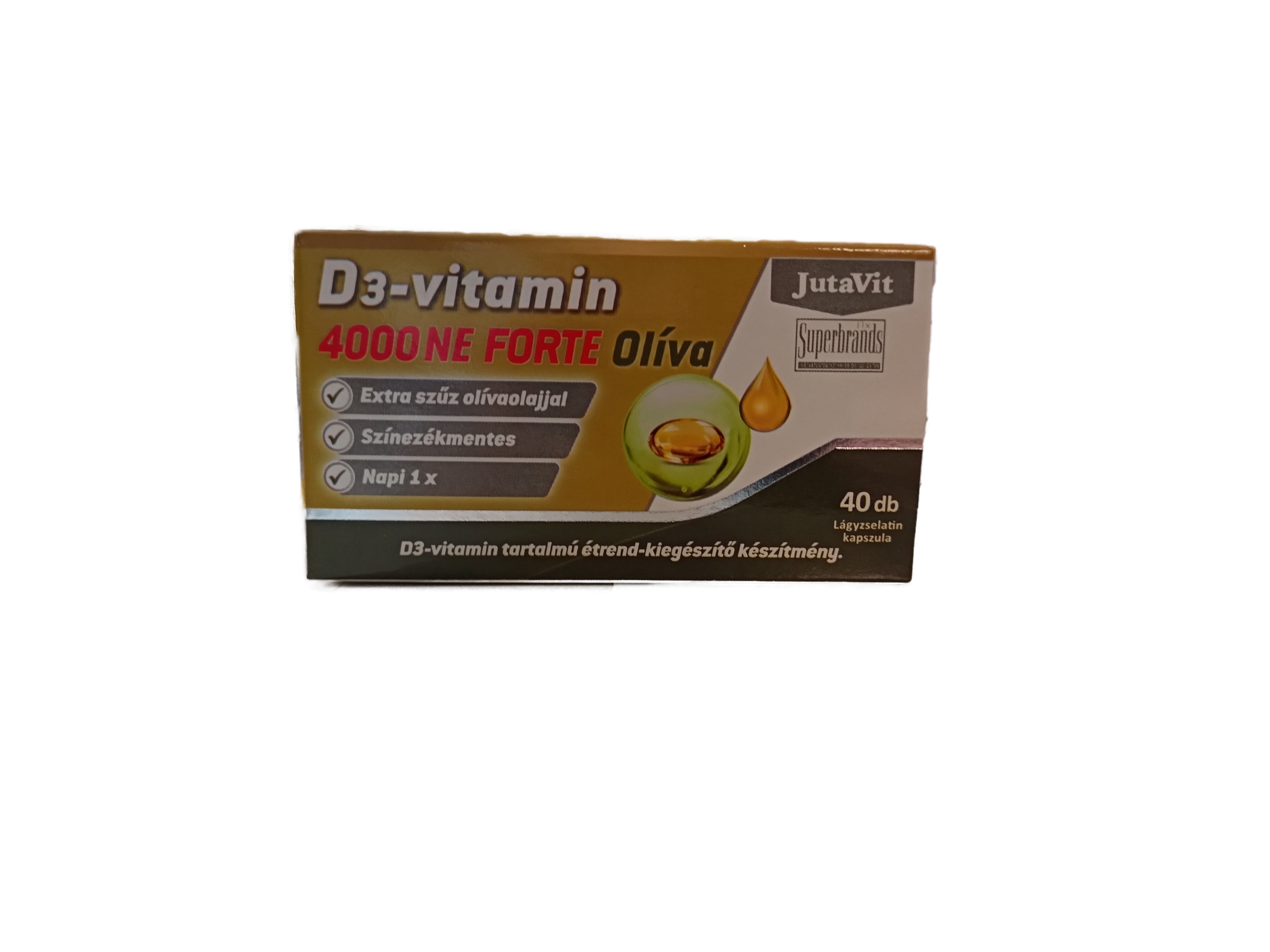 JutaVit Olíva D3-vitamin 4000NE Forte lágyzselatin kapszula  40db