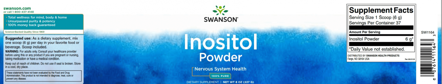 Swanson 100% Myo-Inositol por (folsav nélkül) 227g