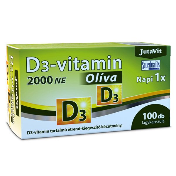 JutaVit D3-Vitamin 2000NE lágykapszula 100db
