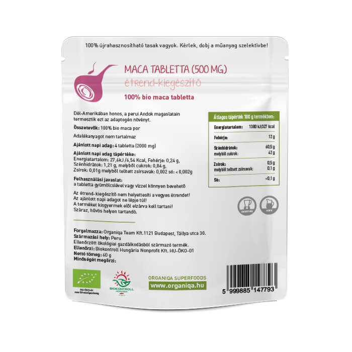 ORGANIQA Bio Maca Tabletta 120db