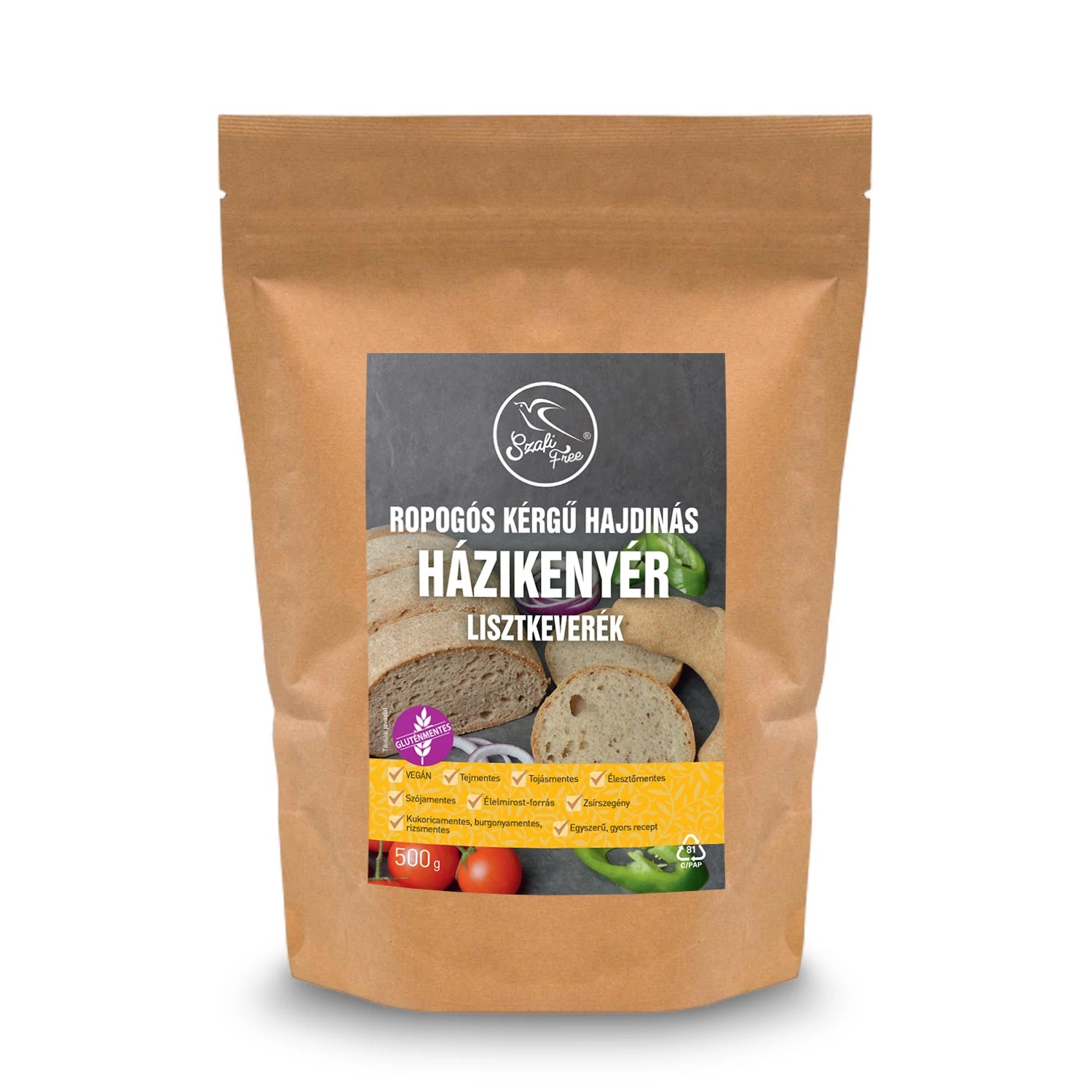 Szafi Free ropogós kérgű hajdinás házikenyér lisztkeverék (gluténmentes) 500g