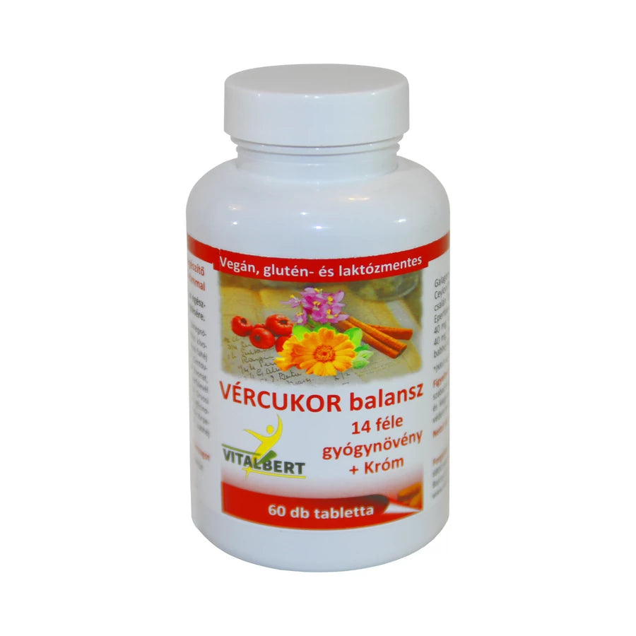 Vitalbert vércukor balansz tabletta krómmal 1200mg ( 60db )