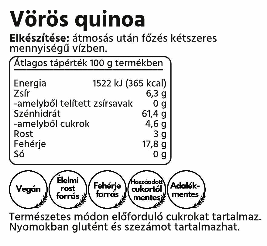 NATURA QUINOA VÖRÖS ( 250g )