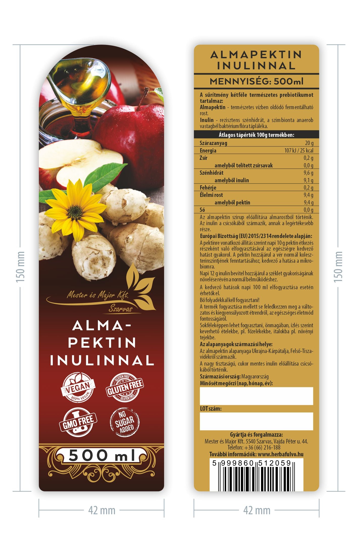 Mester és Major Almapektin inulinnal 500ml