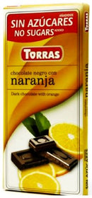 Torras Gluténmentes Étcsokoládé Narancs Cukor Nélkül 75g