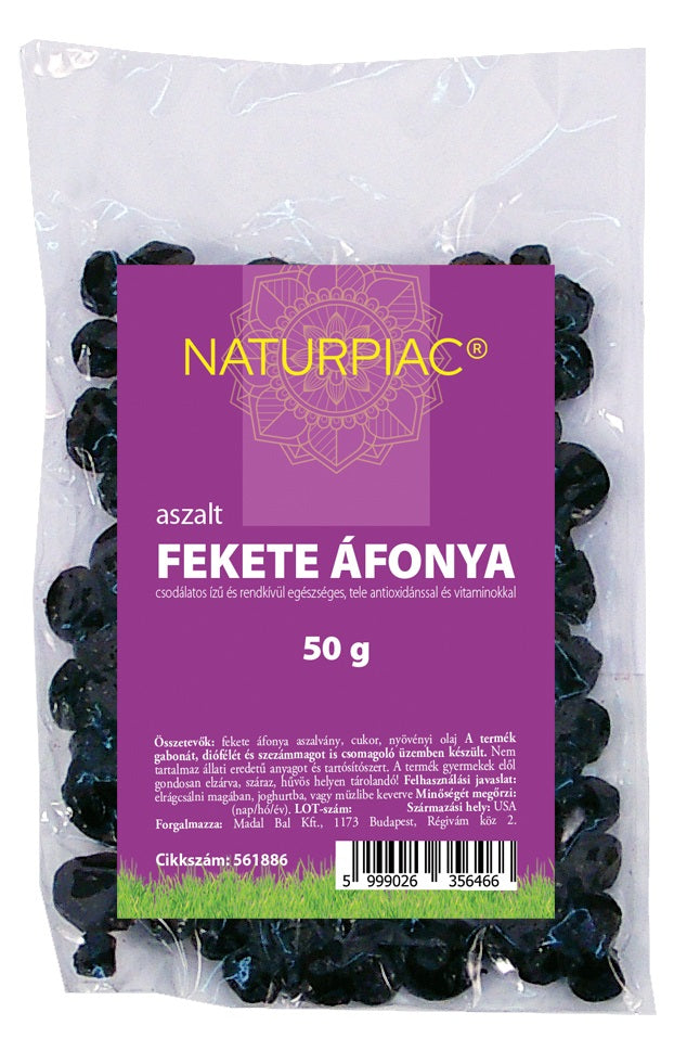 NaturPiac Aszalt fekete áfonya 50g