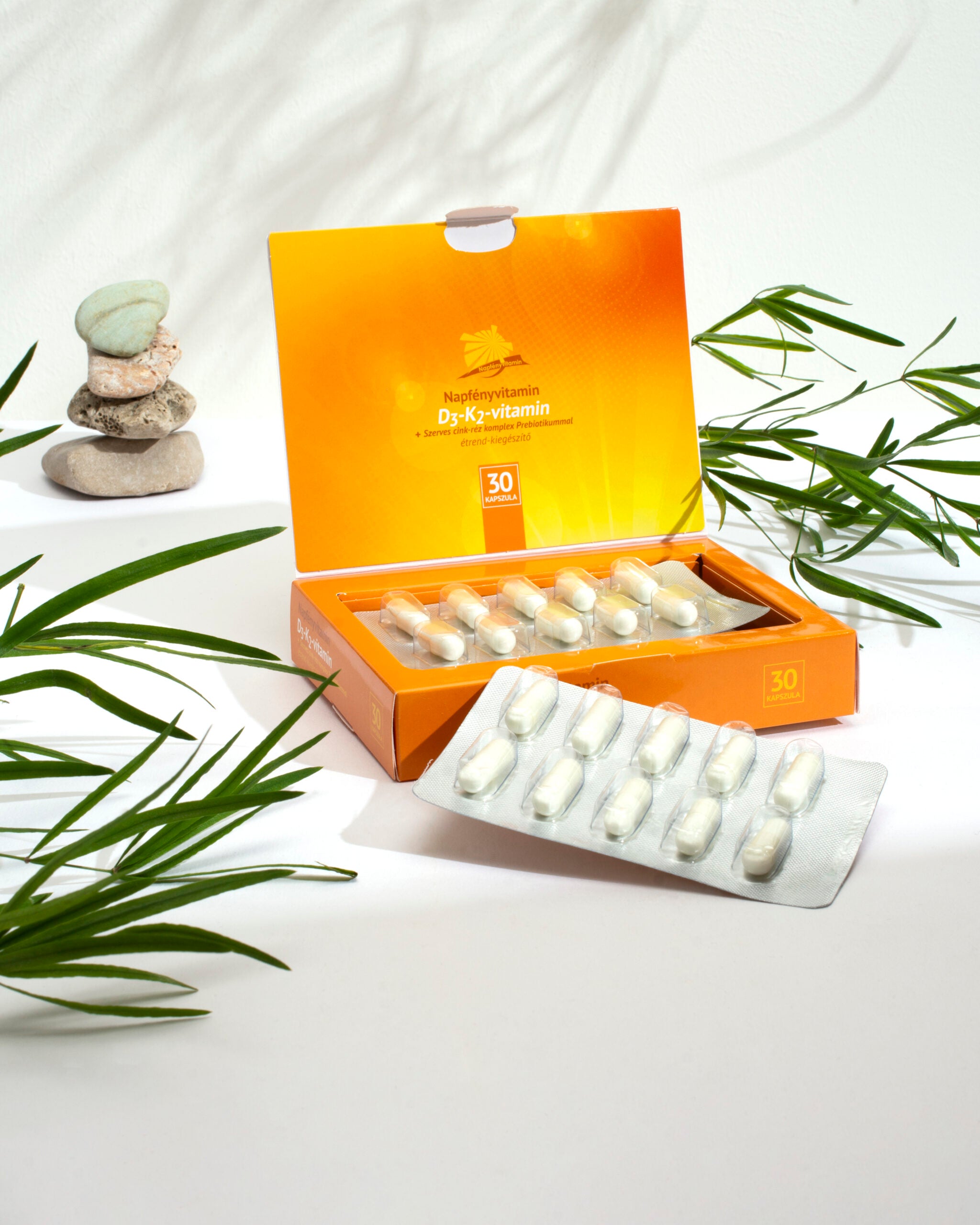 Napfényvitamin D3-K2-vitamin és szerves nyomelem komplex Prebiotikummal 30db
