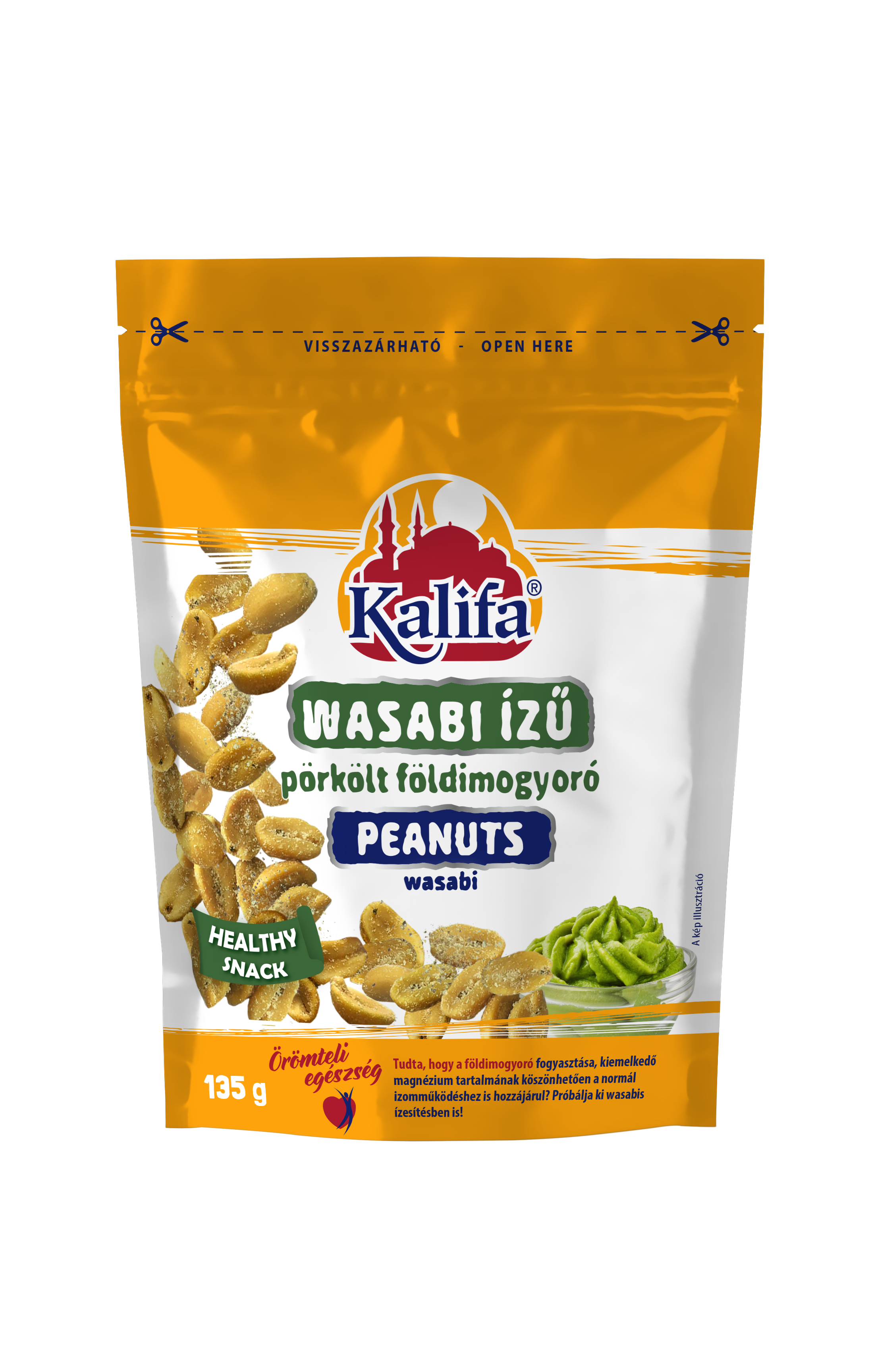 KALIFA WASABI ÍZŰ, PÖRKÖLT FÖLDIMOGYORÓ 135 G