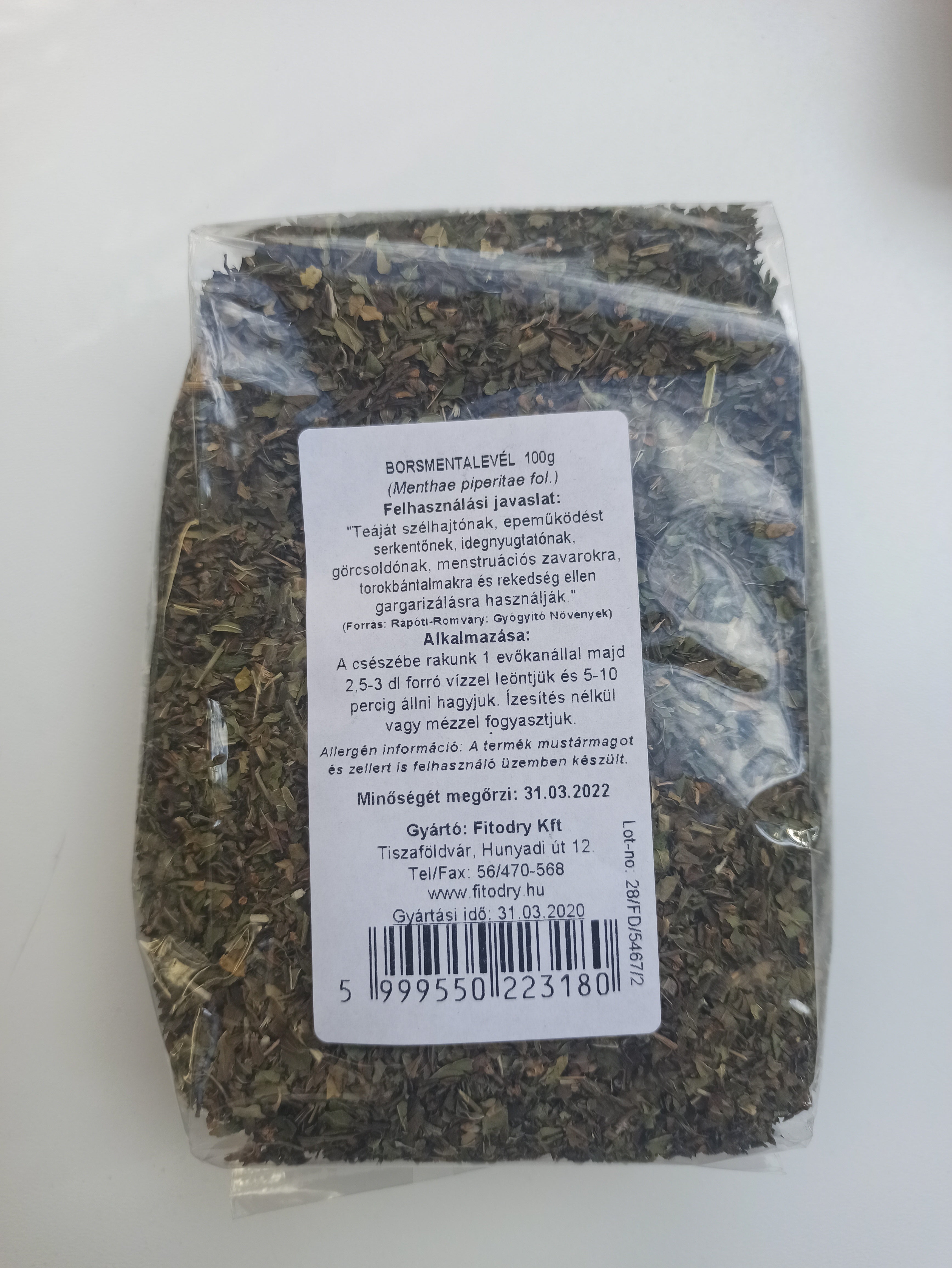 Fitodry Borsmentalevél Tea 100g