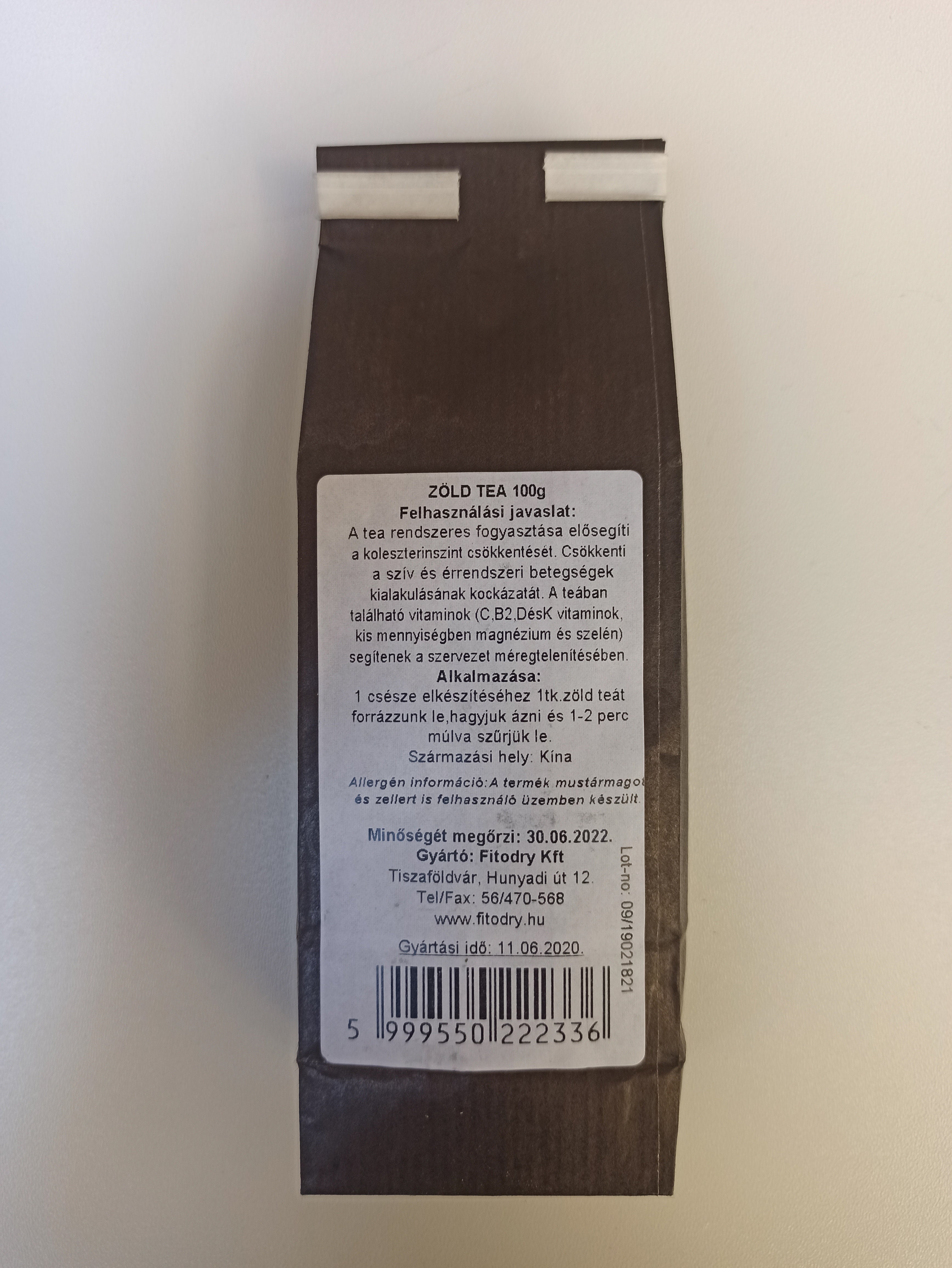 Fitodry Zöld Tea Ablakos 100g