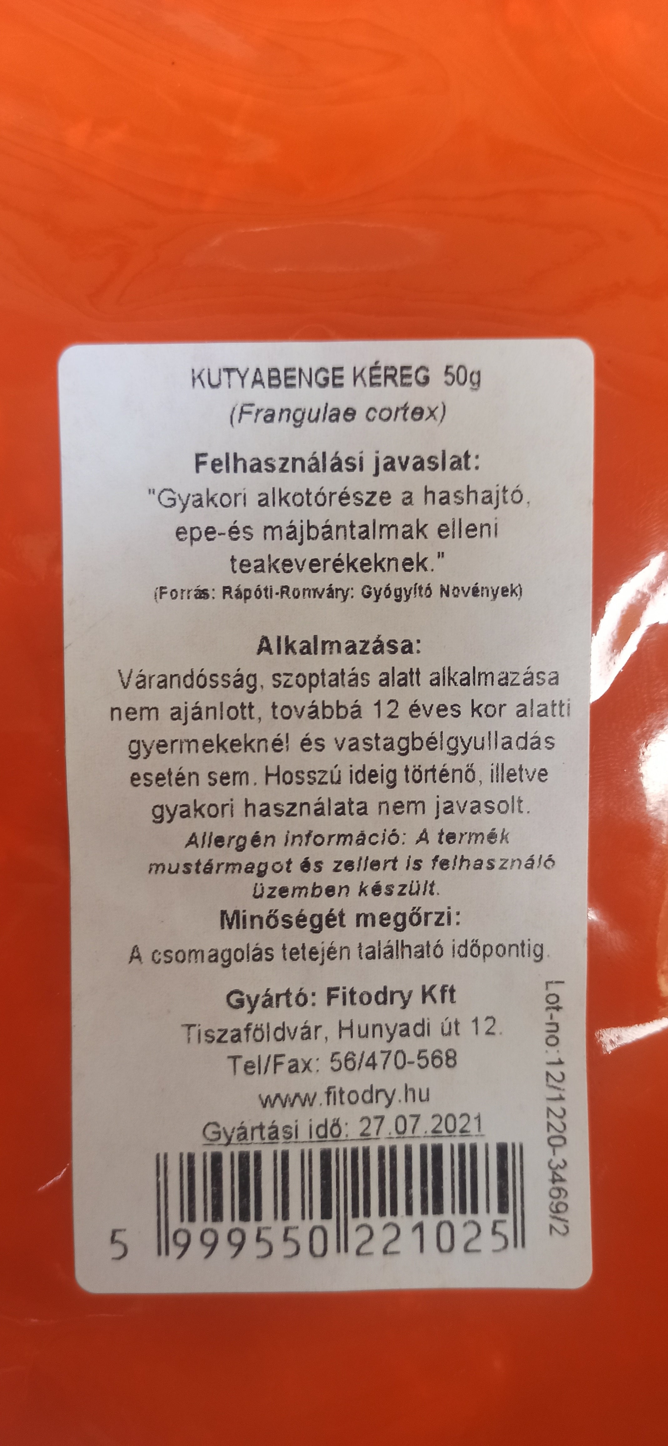FITODRY KUTYABENGE KÉREG TEA ( 50g )