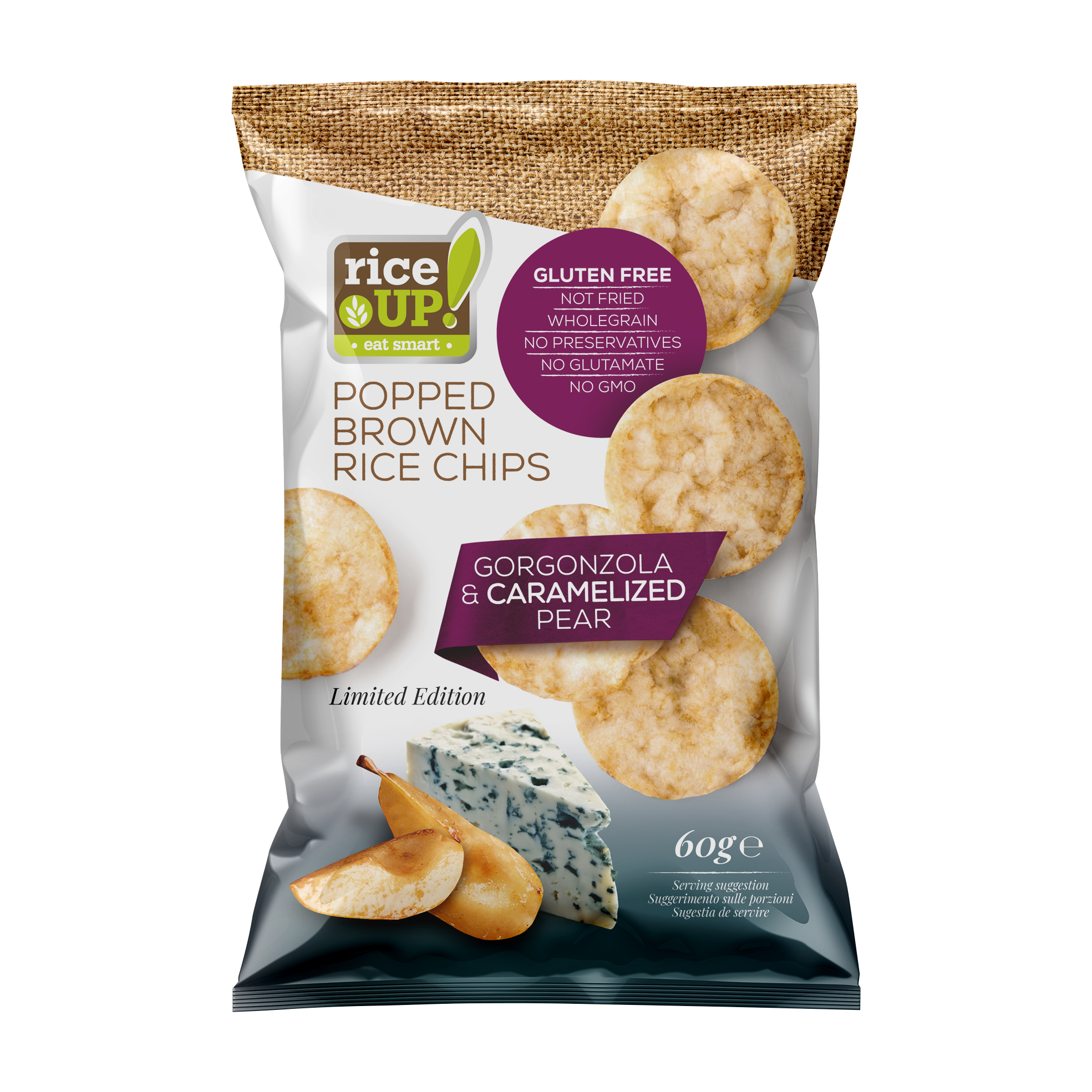 Rice Up Barna Rizschips Gorgonzola 60g