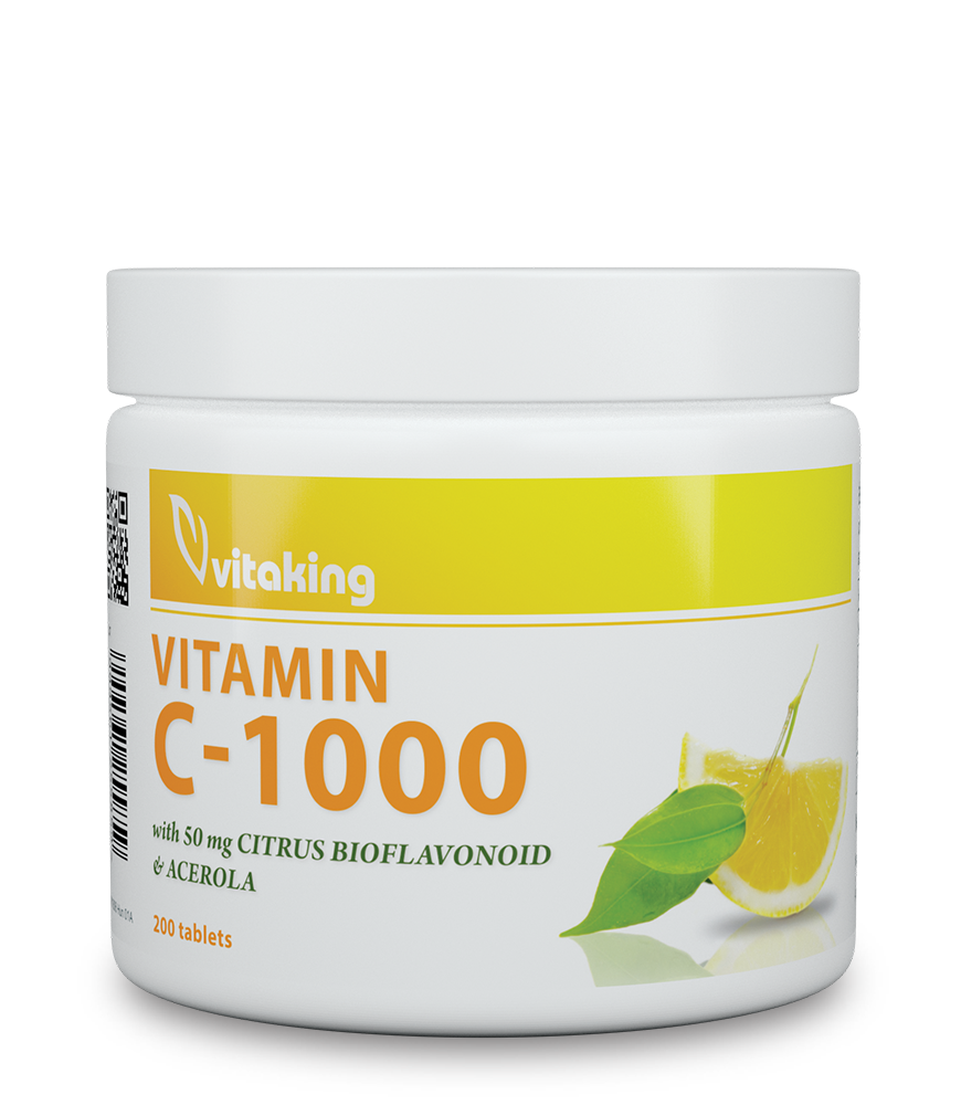 Vitaking C-Vitamin C-1000 mg + csipkebogyó + acerola + bioflavonoidok 200db