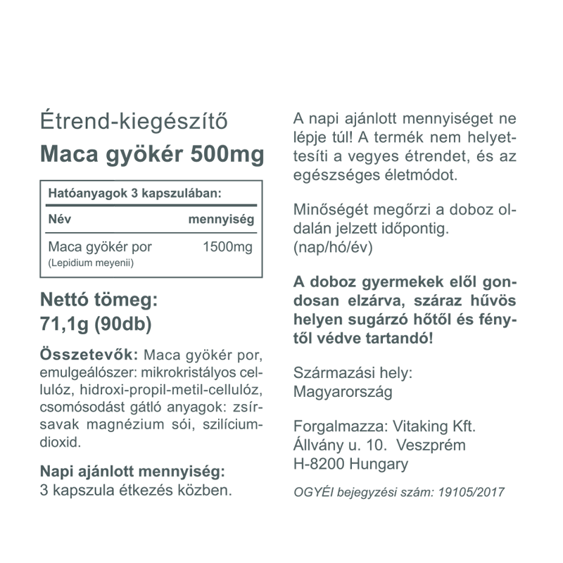 Vitaking Maca kapszula 90db