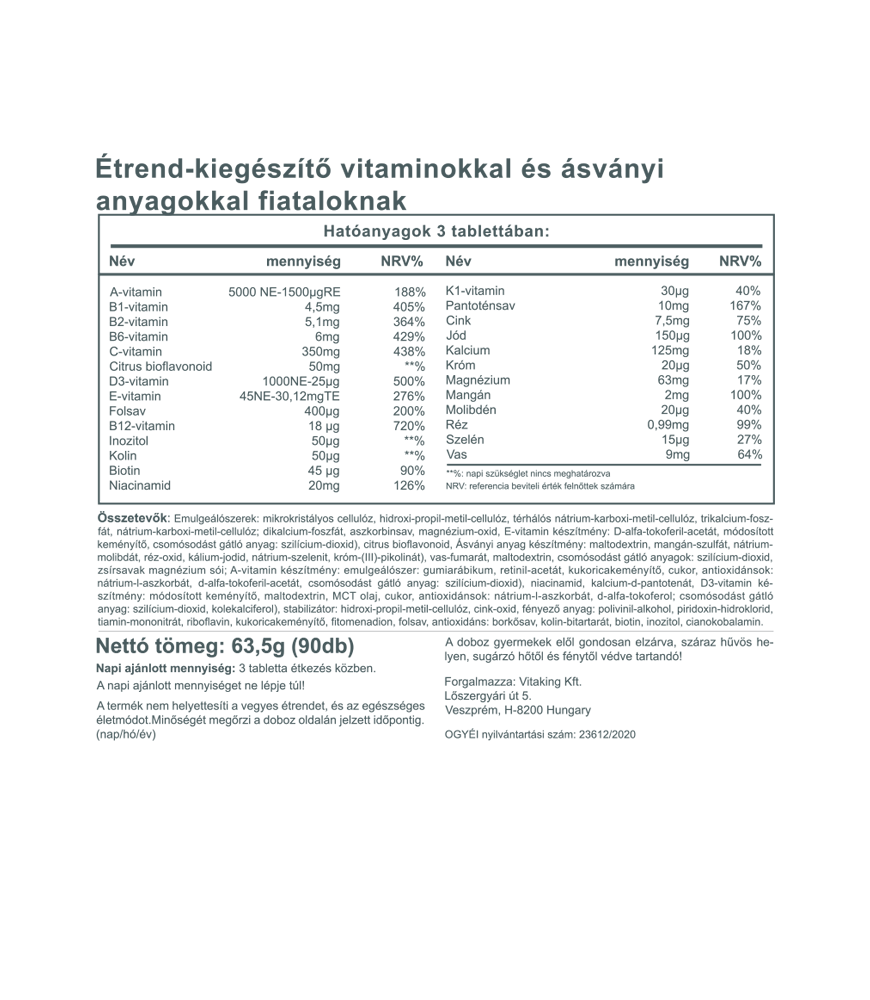 Vitaking Mega Vitamin Tabletta 90 db