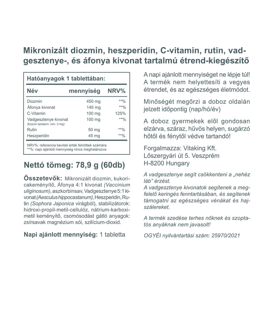 Vitaking Vadgesztenye Komplex 60db