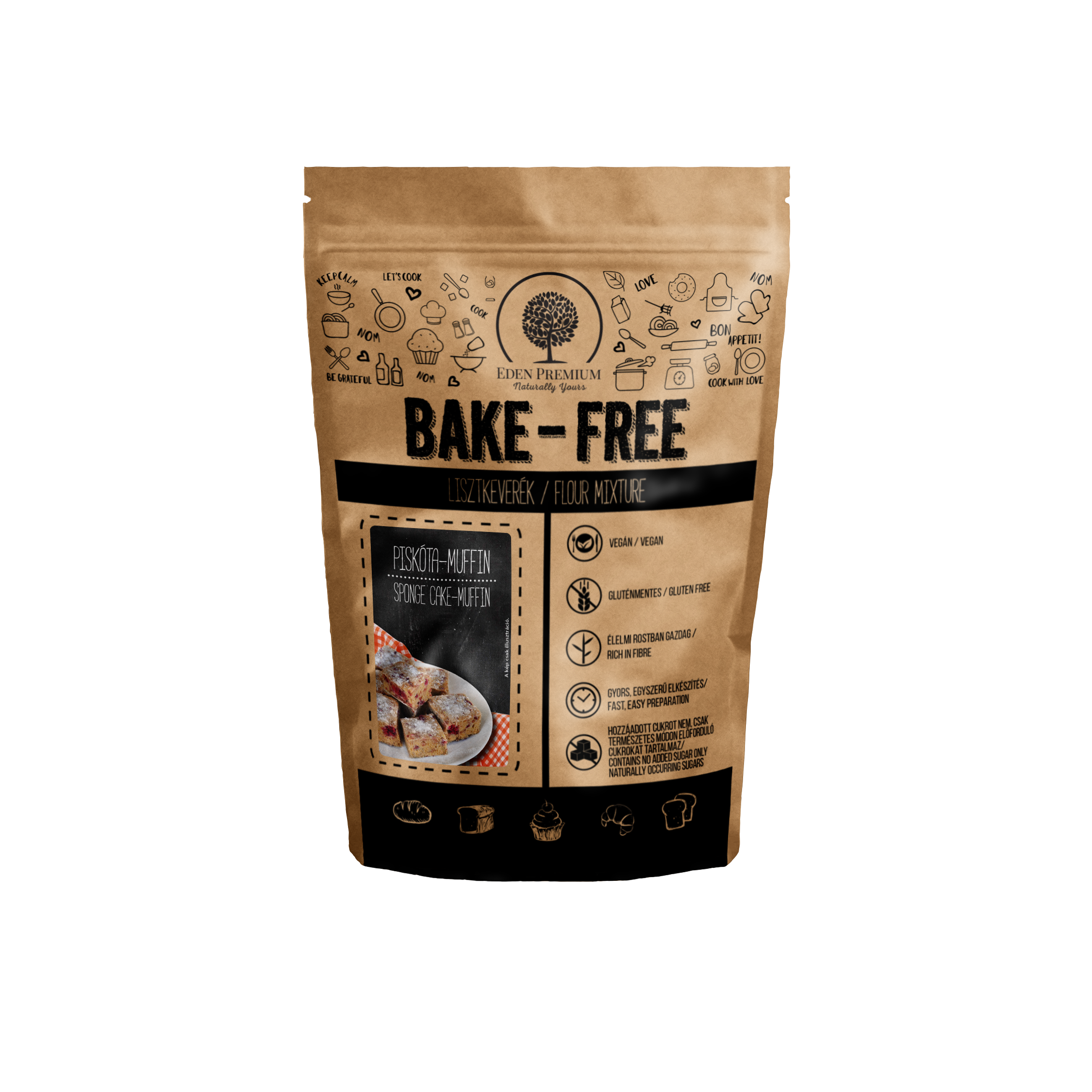 Éden Prémium Bake Free Piskóta - Muffin lisztkeverék 1000 g