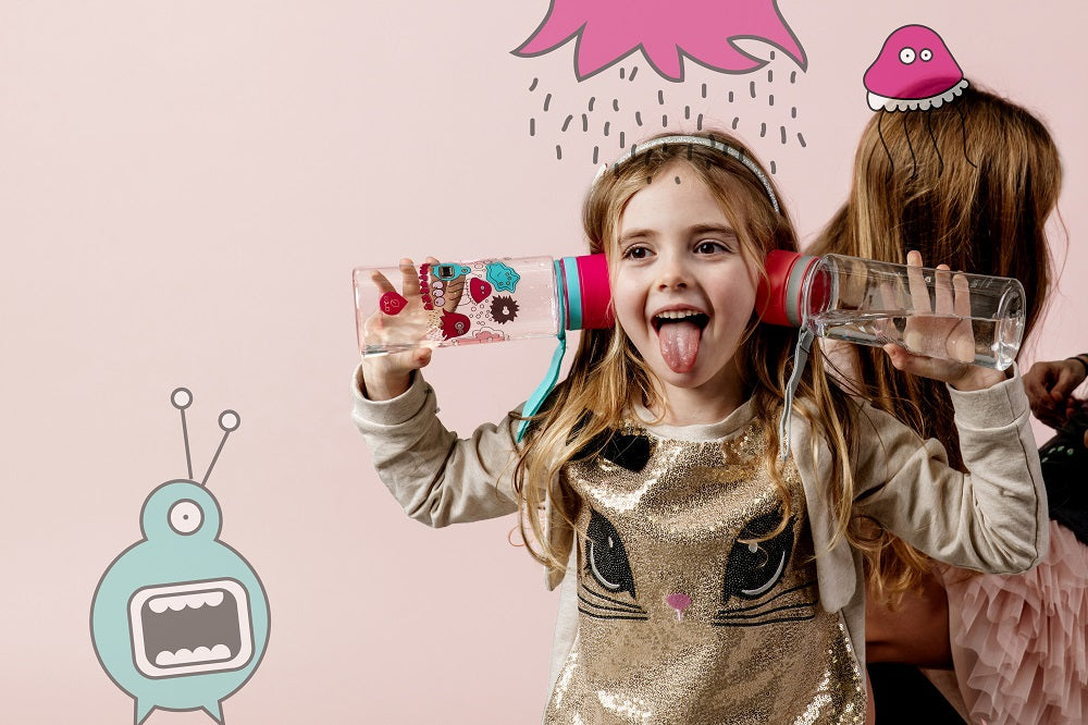 EQUA BPA-mentes kulacs Pink Monsters ( 600 ml )