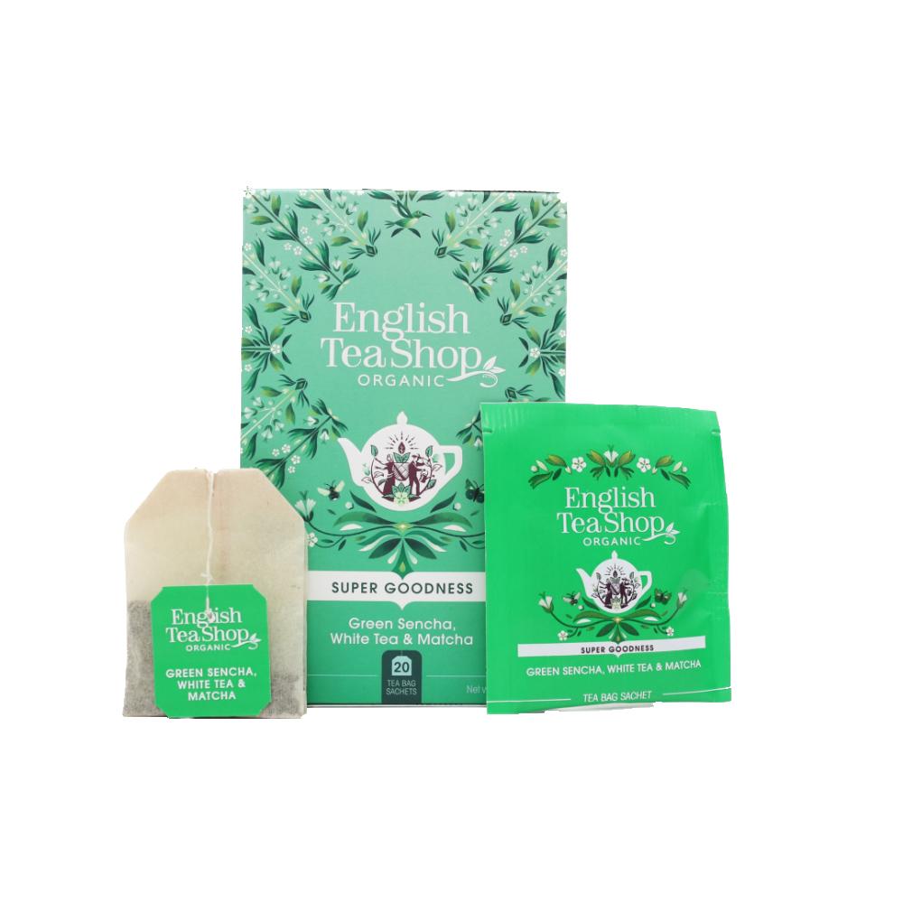 English Tea Shop Bio Sencha Fehér teával és Matchával 20 db