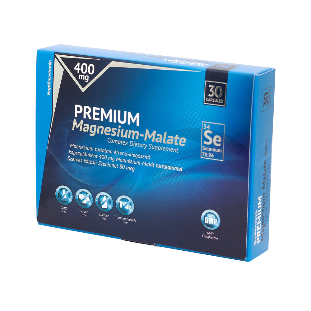 Napfényvitamin Prémium Magnézium-malát 400 mg szerves kötésű szelénnel 30db