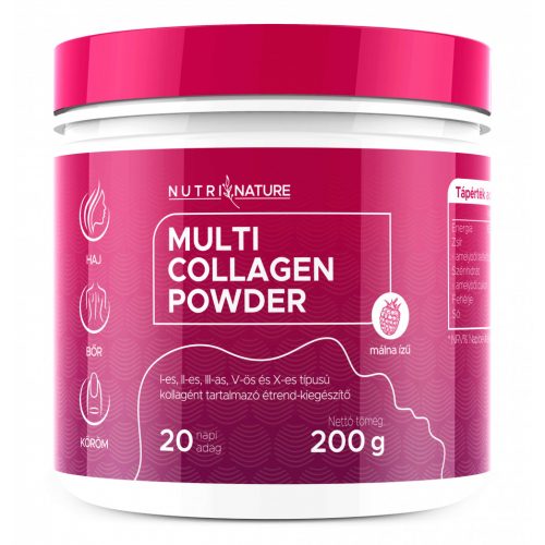 NUTRI NATURE MULTI KOLLAGÉN POR - PREMIUM LINE - MÁLNA - 200 G