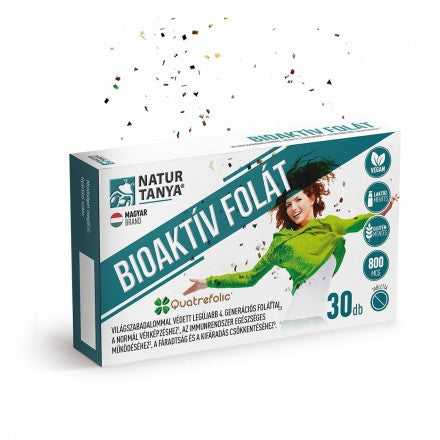 Natur Tanya® BIOAKTÍV FOLÁT – Világszabadalommal védett legújabb 4. generációs Quatrefolic® folát! 30db