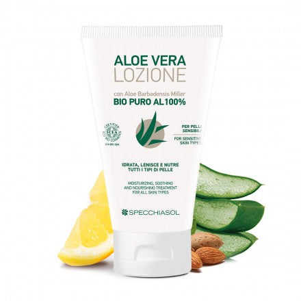 Natur Tanya® S. ECOBIO minősítésű 100%-os Aloe vera FESZESÍTŐ TESTÁPOLÓ Shea vaj, mandulaolaj, hialuronsav 150ml