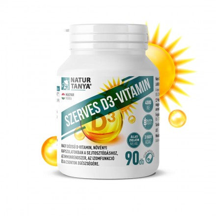 Natur Tanya® Szerves D3-vitamin 4000NE növényi kapszulatokban, E-vitaminnal 90db