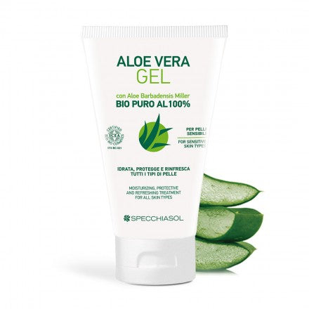Specchiasol® Aloe vera elsősegély gél - minden bőrtípus számára. ECOBIO minősítésű 100%-os, külsőleg 150ml