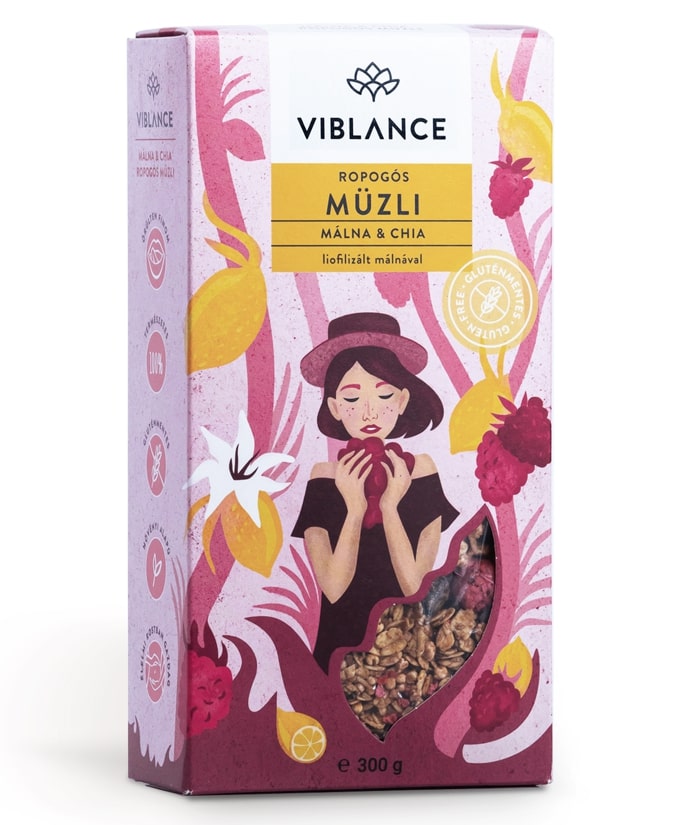 VIBLANCE MÁLNA-CHIA ROPOGÓS MÜZLI ( 300g )