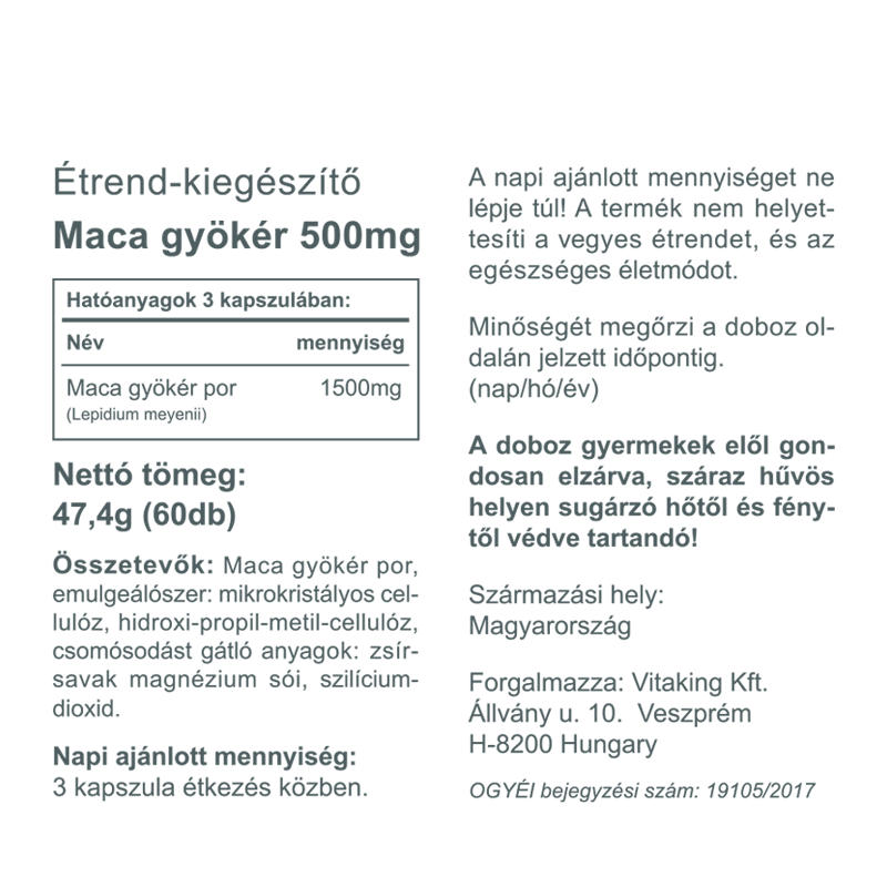Vitaking Maca kapszula 60 db