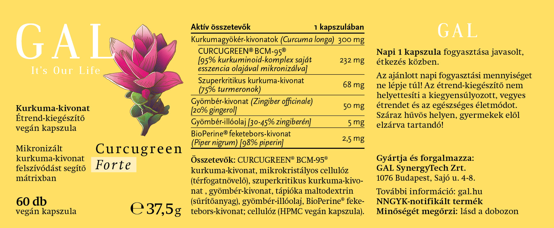 GAL Curcugreen Forte, 300 mg x 60 kapszula