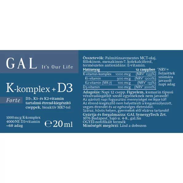Gal K2+D3 Vitamin Csepp Forte