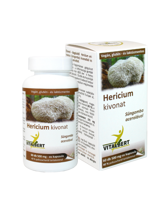 Vitalbert Süngomba-Hericium gyógygomba kivonat kapszula 60 db, 500 mg (1 havi adag)